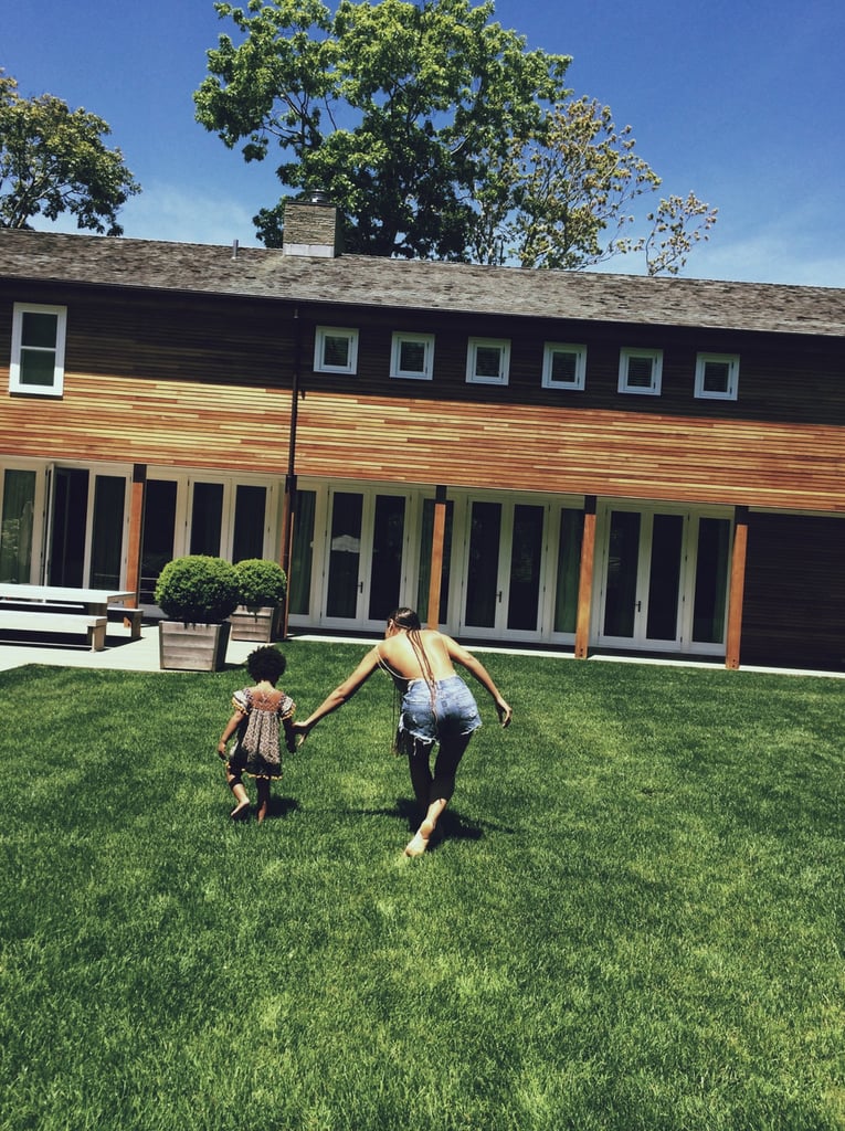 They ran around and played tag in the backyard.