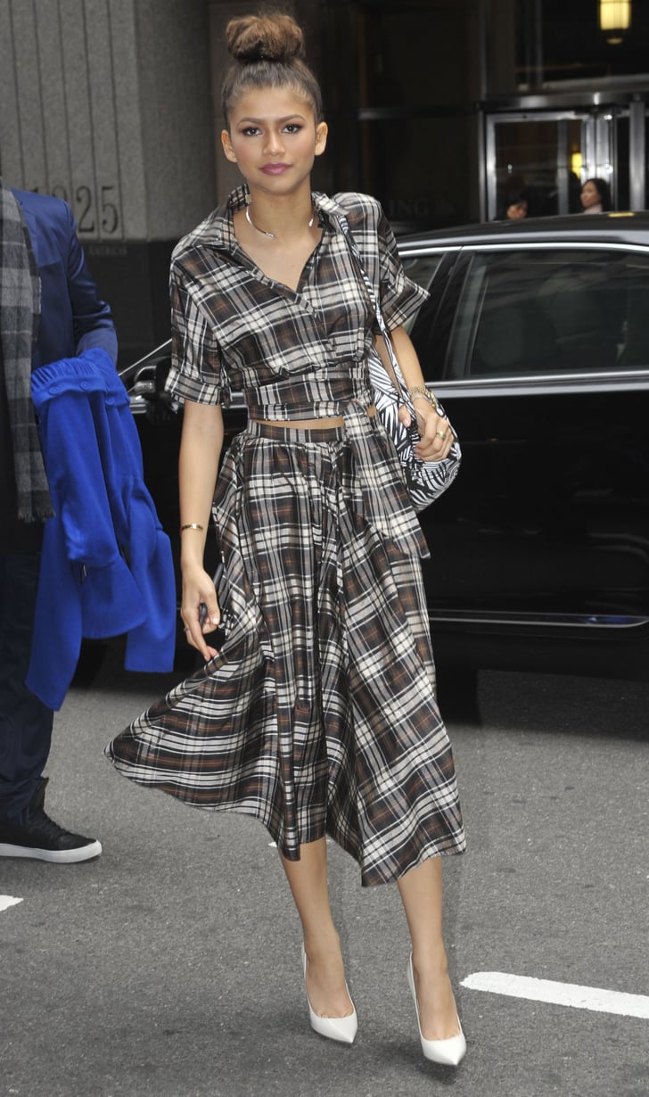 Zendaya was pretty in plaid while out on the street in New York City ...