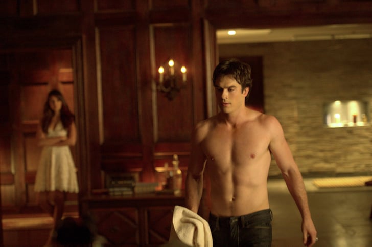 Shirtless Smolder The Vampire Diaries Pictures Of Ian Somerhalder As Damon Popsugar 