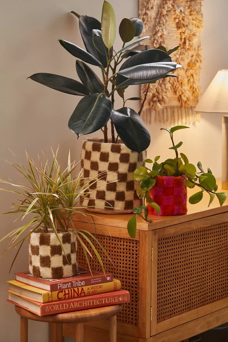 For Plants: Checkerboard Tufted Planter Cover