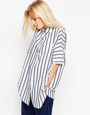 Asos Oversized Stripe Boyfriend Shirt