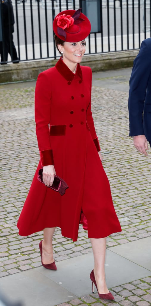 Catherine Walker Coat With Red Velvet Accents