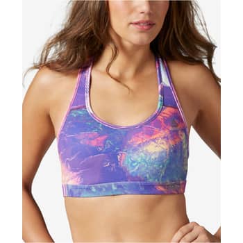 Under Armour Aqua and Purple Crisscross Back Compression Sports Bra NWT -  Medium