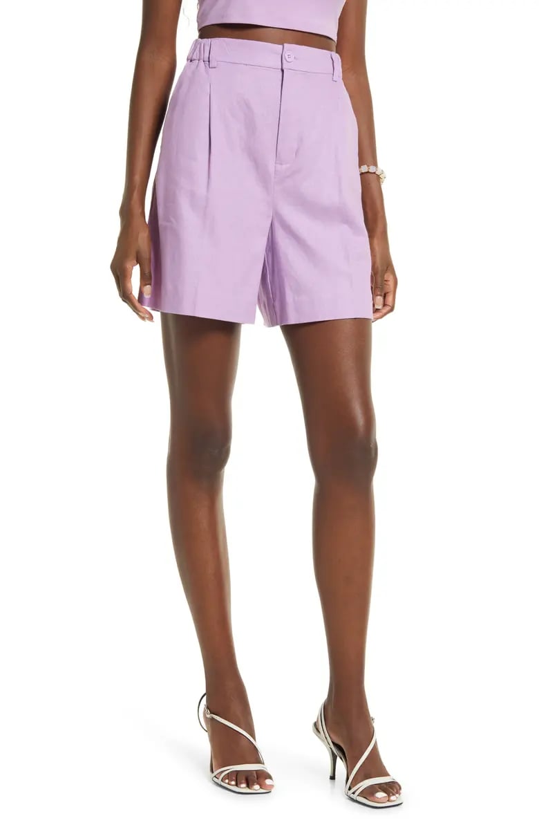 Open Edit Linen Blend Bermuda Shorts