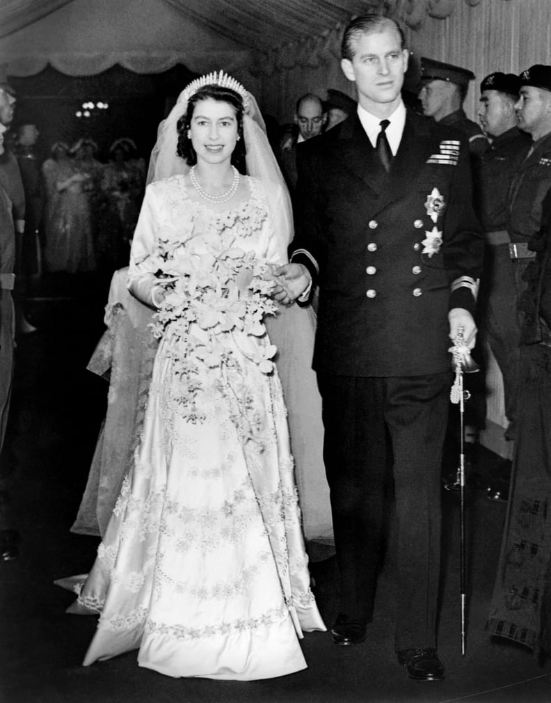 Princess Elizabeth of England and Prince Philip on Their Wedding Day in 1947
