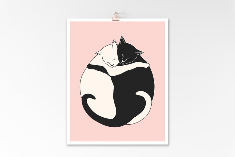 Cats Hugging Print
