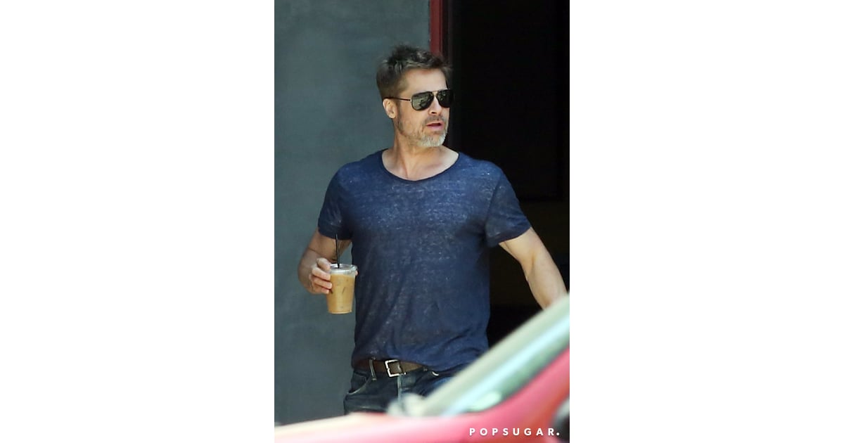 Brad Pitt Getting Coffee in LA July 2017 POPSUGAR Celebrity Photo 2