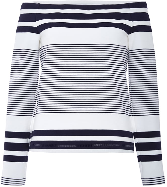Rosetta Getty Off the Shoulder Sailor Striped Top ($780)
