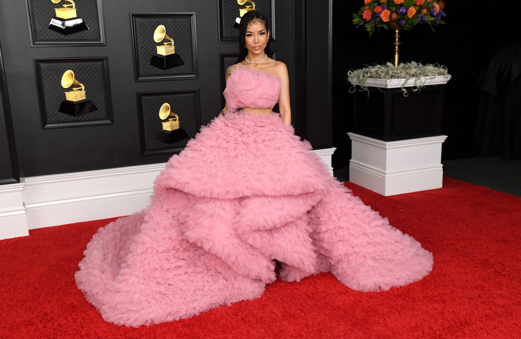 Jhené Aiko in a Monsoori Gown at the 2021 Grammy Awards