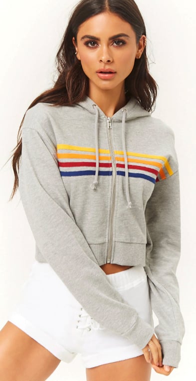 Active Rainbow-Striped Zip-Up Hoodie ($20)