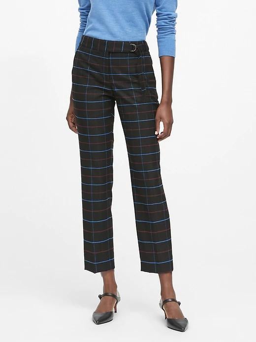 Avery Straight-Fit Plaid Pant