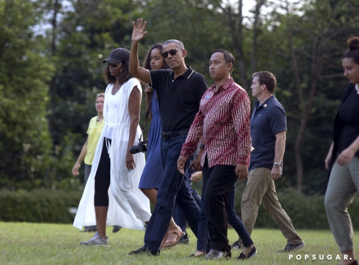 Michelle Obama Wearing White Caftan
