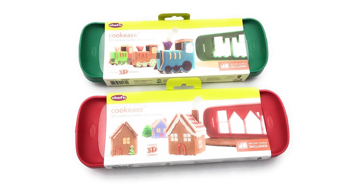 3d Gingerbread House And Train Cookie Cutter And Stencil Bundle