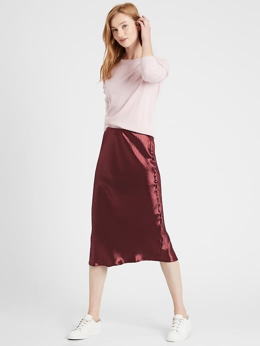 Banana Republic Bias-Cut Midi Slip Skirt