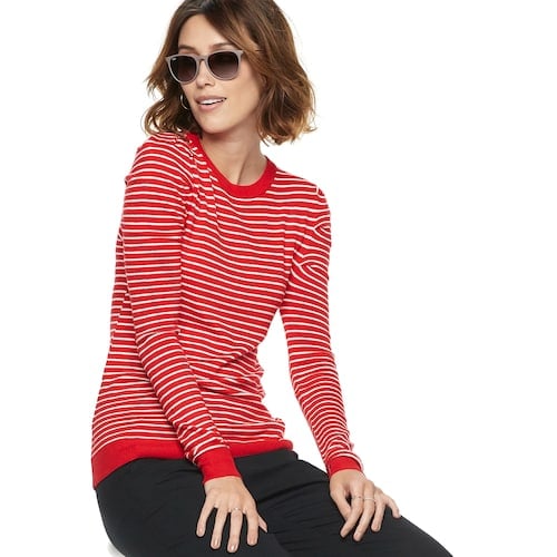 POPSUGAR at Kohl's collection Striped Puff-Sleeve Sweater