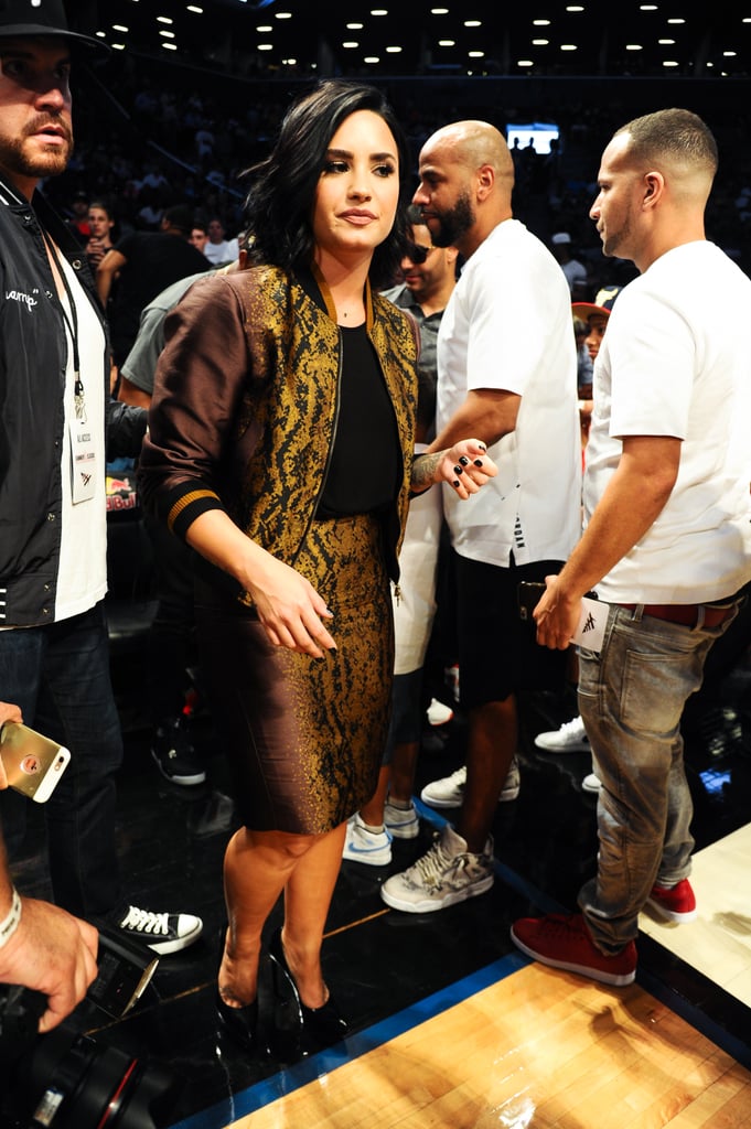 Demi Lovato's Skirt Suit at Basketball Game July 2016