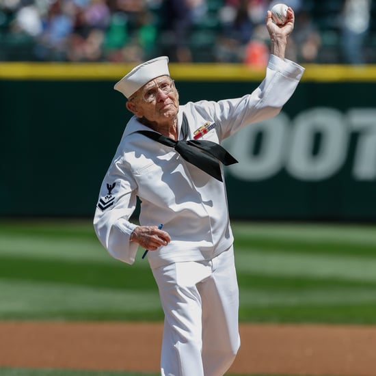 World War II Veteran Throws First Pitch at Mariners Game