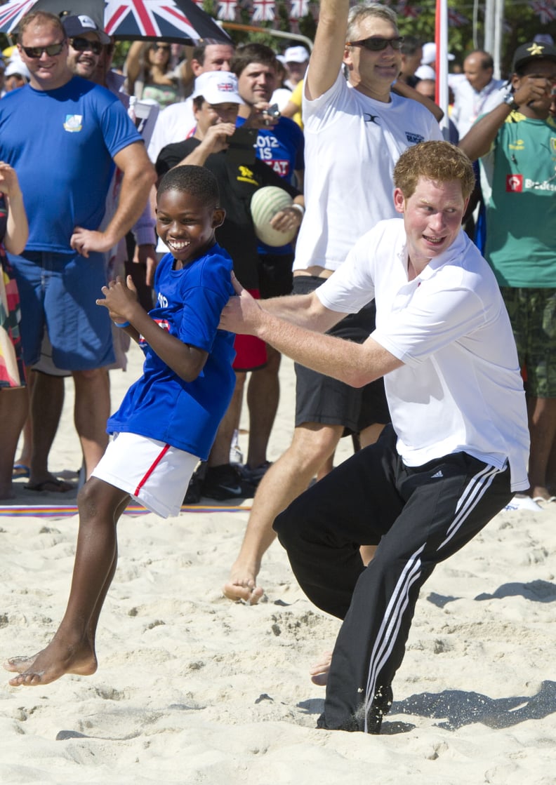 When He Displayed Some Unorthodox Tactics During a Game of Beach Rugby in Brazil.