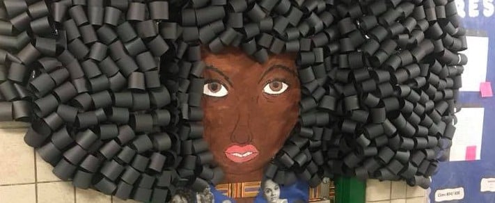 NYC Teacher Makes Hair Mural For Black History Month