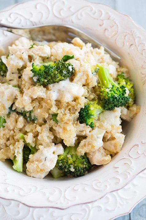 Creamy Broccoli and Chicken Quinoa Casserole