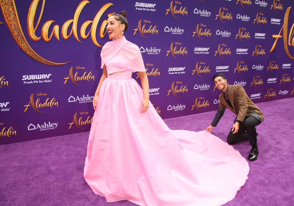 Mena Massoud and Naomi Scott at the Aladdin Premiere 2019