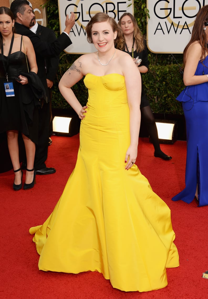 Lena Dunham at the Golden Globes 2014