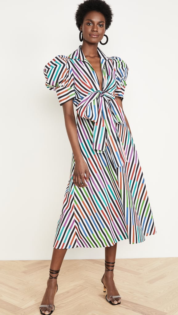 Silvia Tcherassi Roopal Stripe Puff-Sleeve Dress