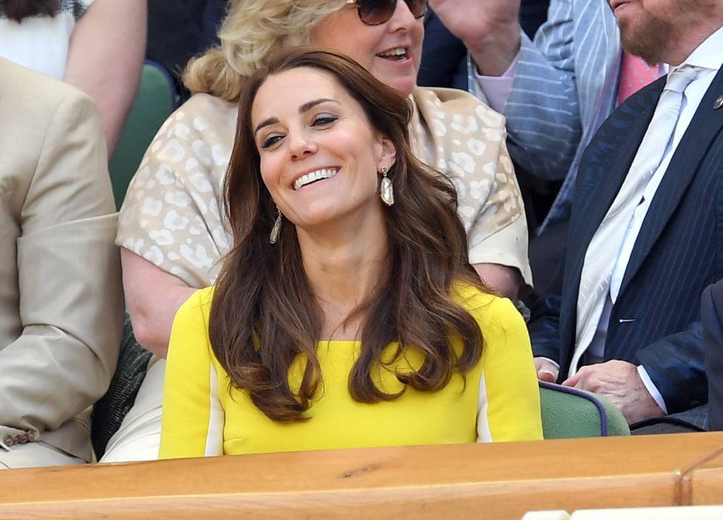 Kate Middleton attended the Wimbledon Lawn Tennis Championships in London on Thursday, where she brightened up the place with her radiant smile. Dressed in a lemonade-yellow dress that would make Beyoncé proud, the Duchess of Cambridge cheered on the tennis players from the stands, met with members of the armed forces, and chatted with Venus and Serena Williams's mother, Oracene Price. Her Wimbledon outing comes the day after Kate's stunning appearance at the London Natural History Museum on Wednesday, and amid news that Prince George and Princess Charlotte might be joining their parents on a potential trip to Canada soon. See more photos of Kate's Covergirl-worthy afternoon below, then check out the lengthy list of exciting events the royal family has attended so far this Summer!