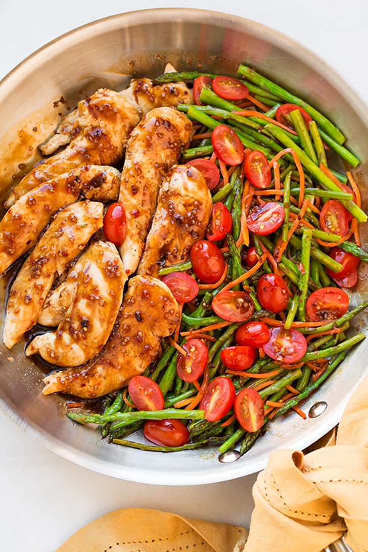 Balsamic Chicken With Asparagus and Tomatoes