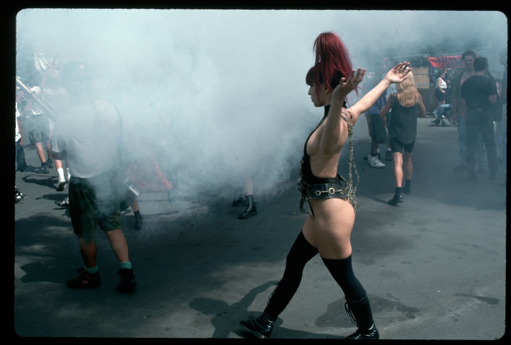 A dancer flaunted her assets at Lollapalooza in 1993.