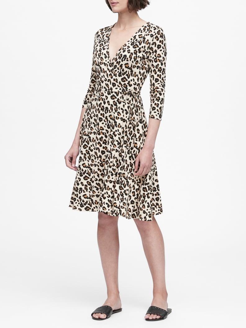 Banana Republic Printed Soft Ponte Wrap Dress