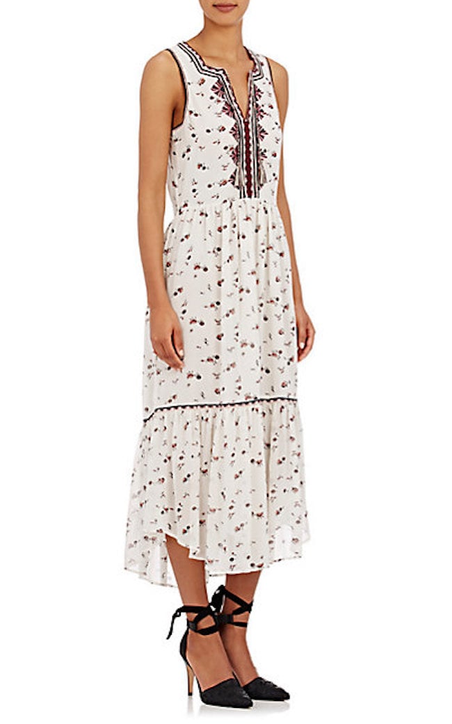 Ulla Johnson Embroidered Chiffon Leena Midi-Dress