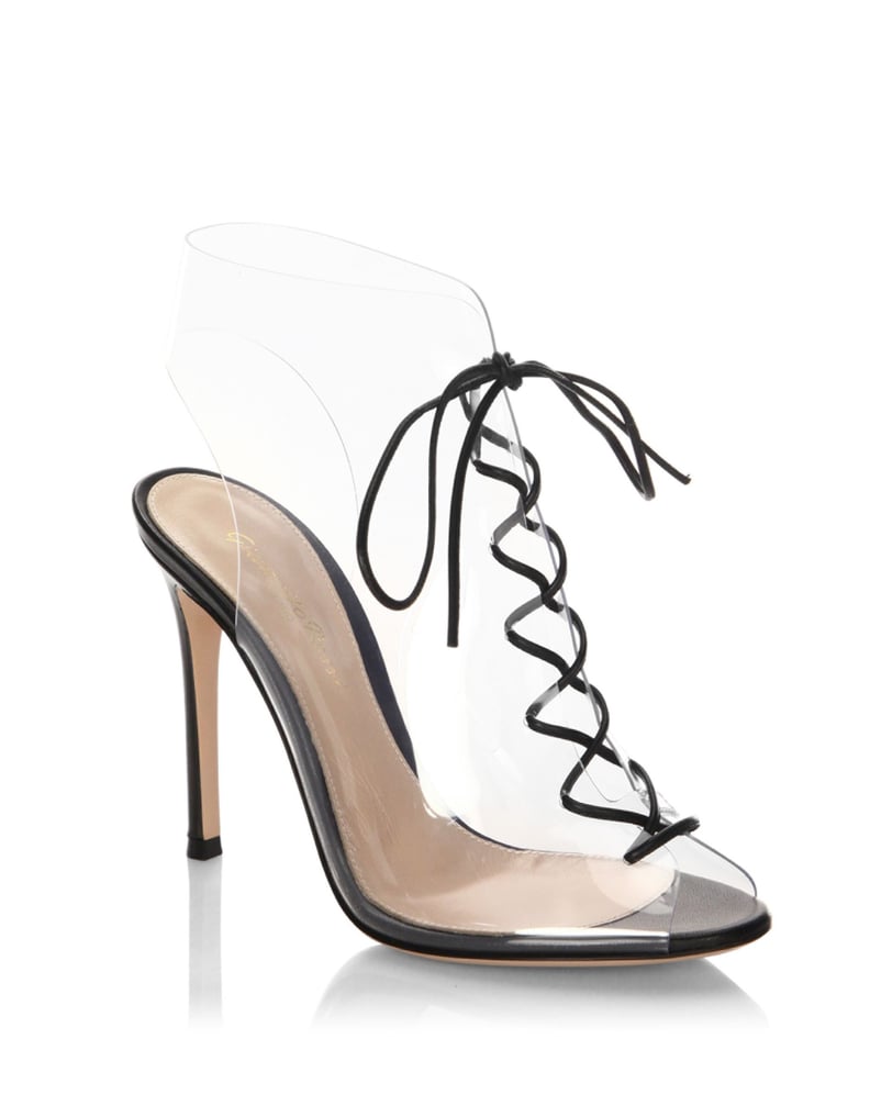 Gianvito Rossi Plexi Lace-Up Booties