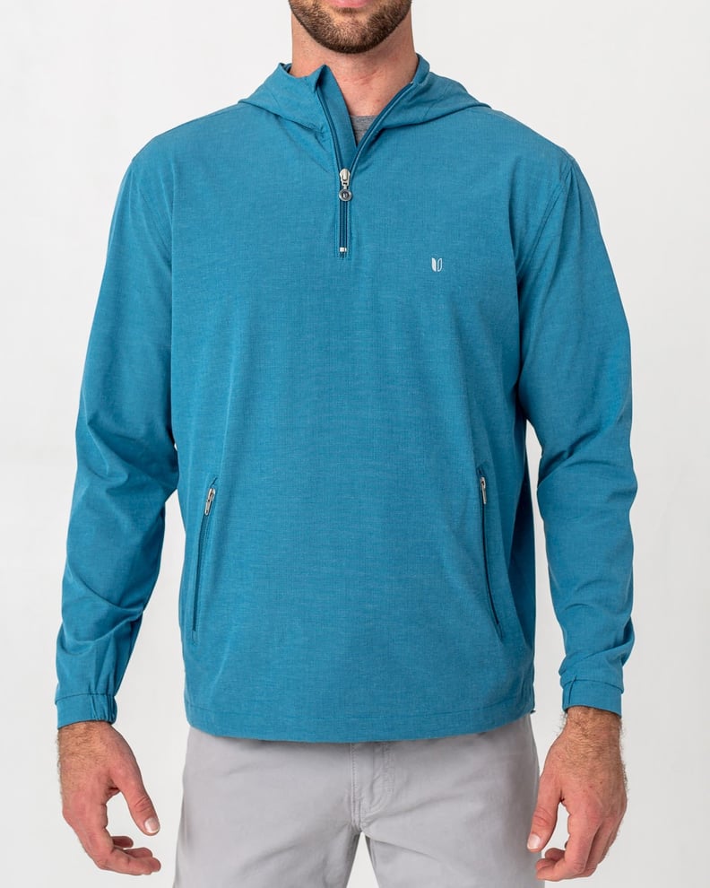 Linksoul Perforated Half-Zip Boardwalker Hoodie in Abalone