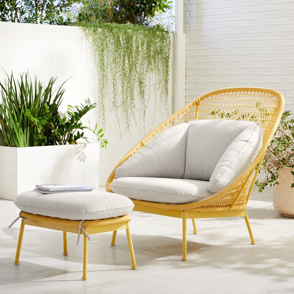 A Colorful Chair Set: West Elm Paradise Outdoor Lounge Chair & Ottoman Set