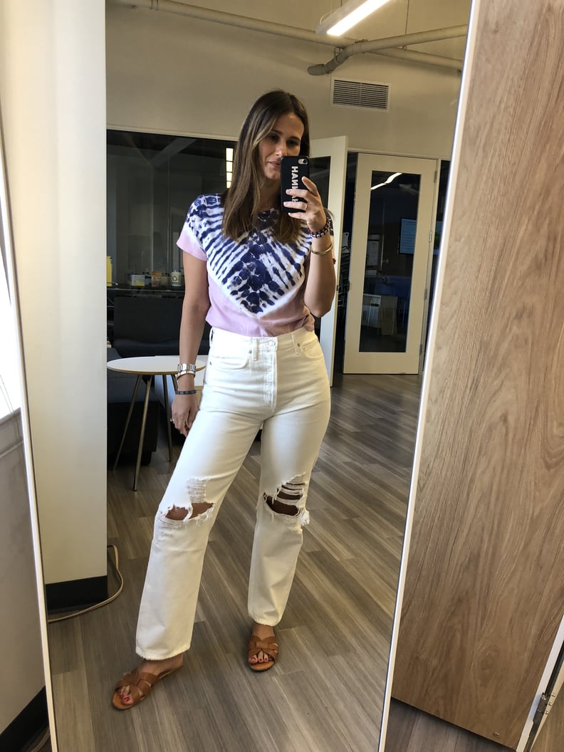 Hannah's Pick: AGOLDE 90's Mid Rise White Loose Fit Distressed Jeans