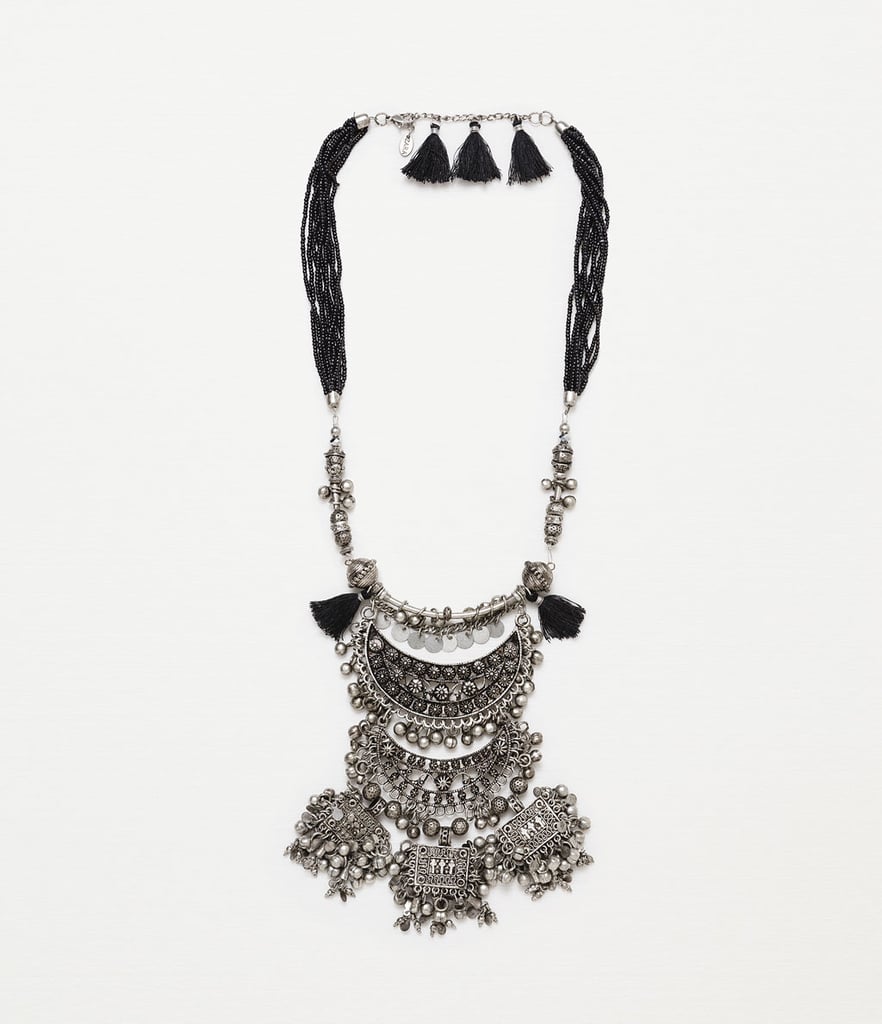 Long necklace with metal pieces ($36)
