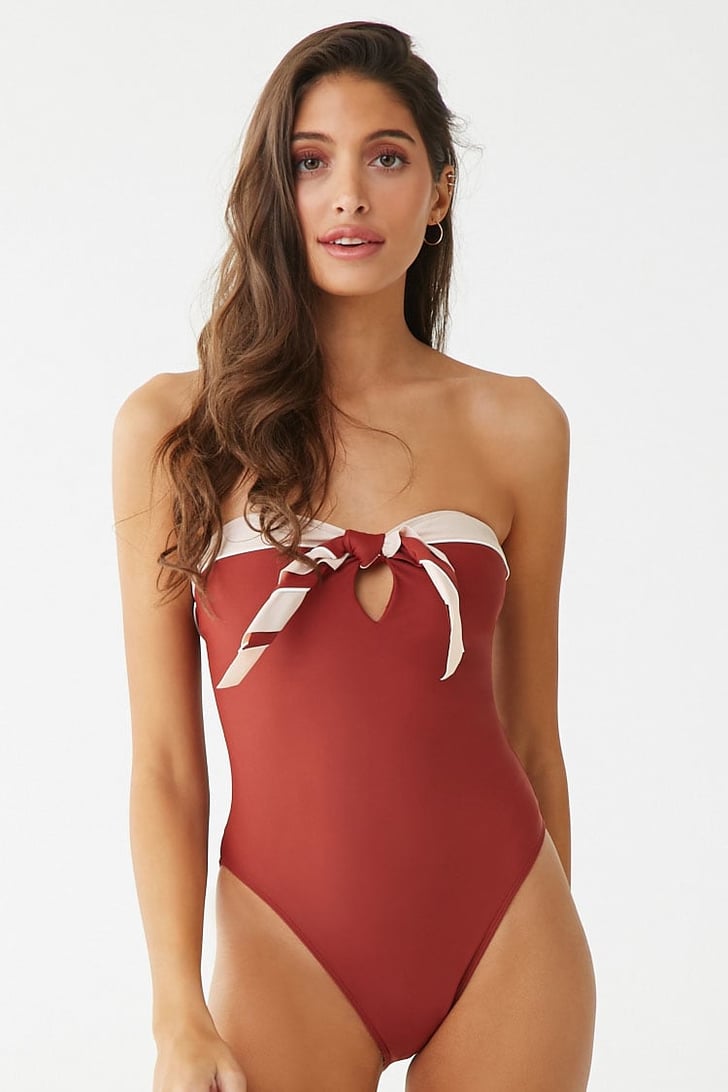 Strapless Cutout OnePiece Swimsuit Cheap Forever 21 Swimsuits 2019 POPSUGAR Fashion Photo 37