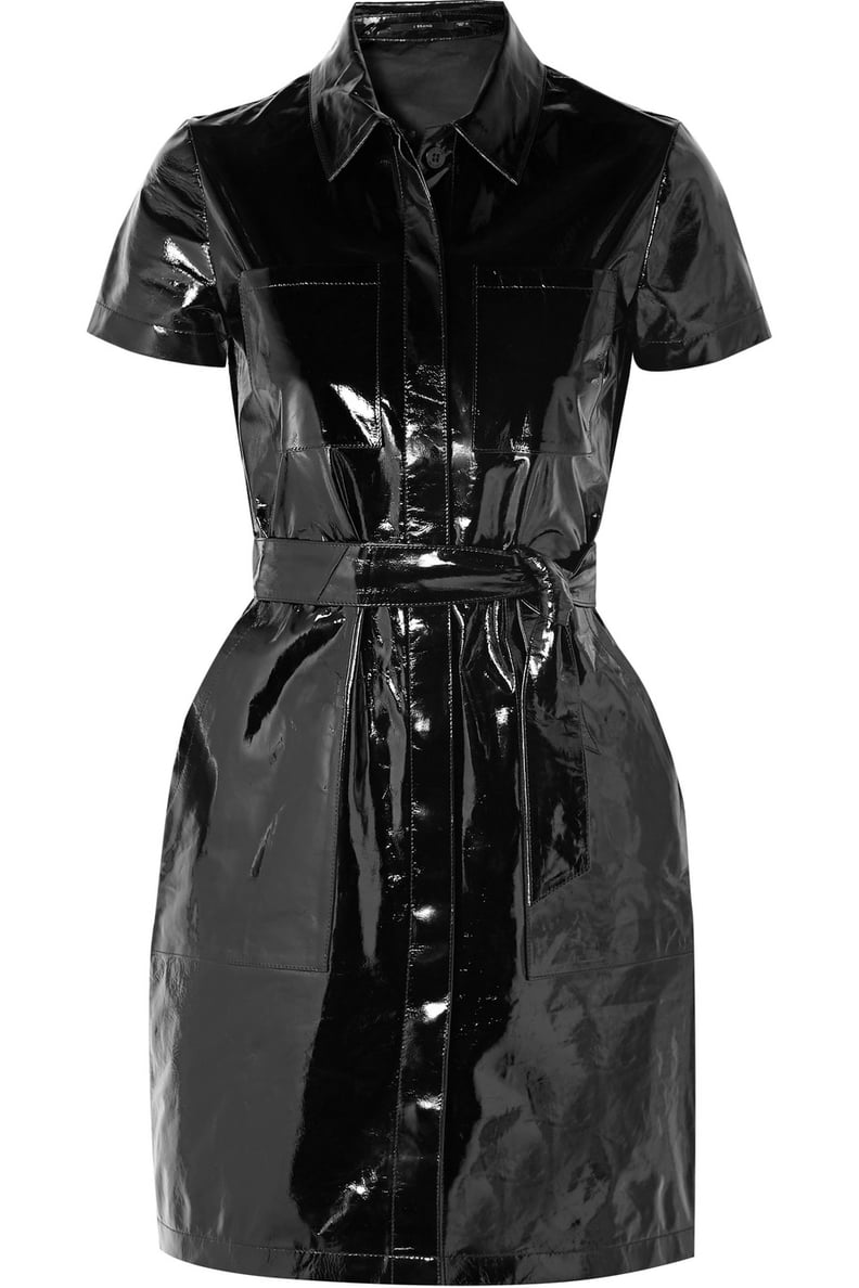 J Brand Lucille Belted Patent-Leather Dress