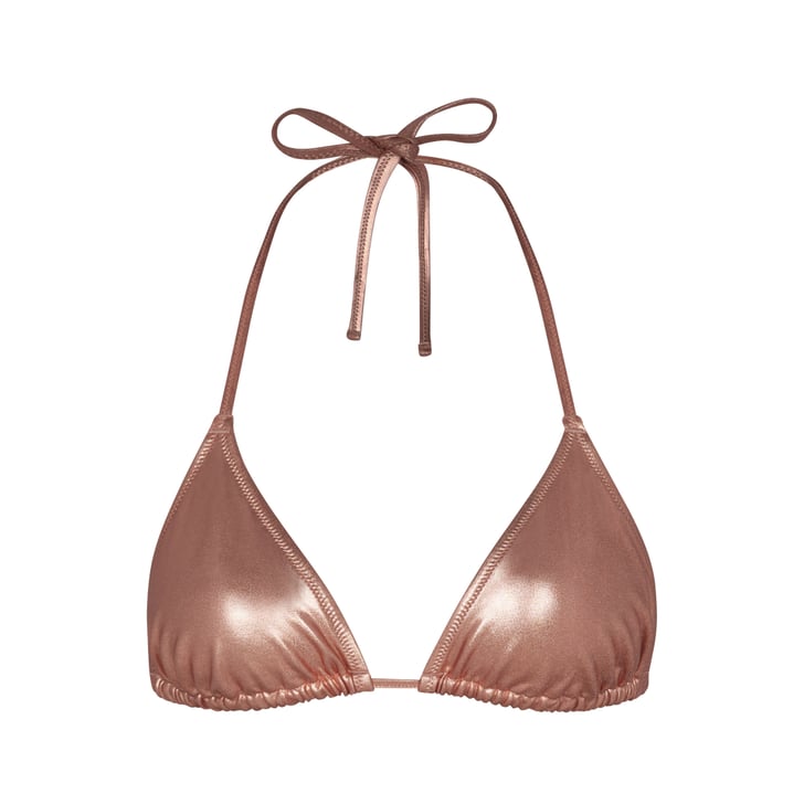 Shop the Skims Metallic Swim Collection See Kim Kardashian Model the