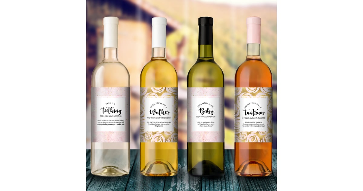 New Mom Milestones Wine Label Set | Baby Shower Gifts For Moms Who Love Wine | POPSUGAR Family ...
