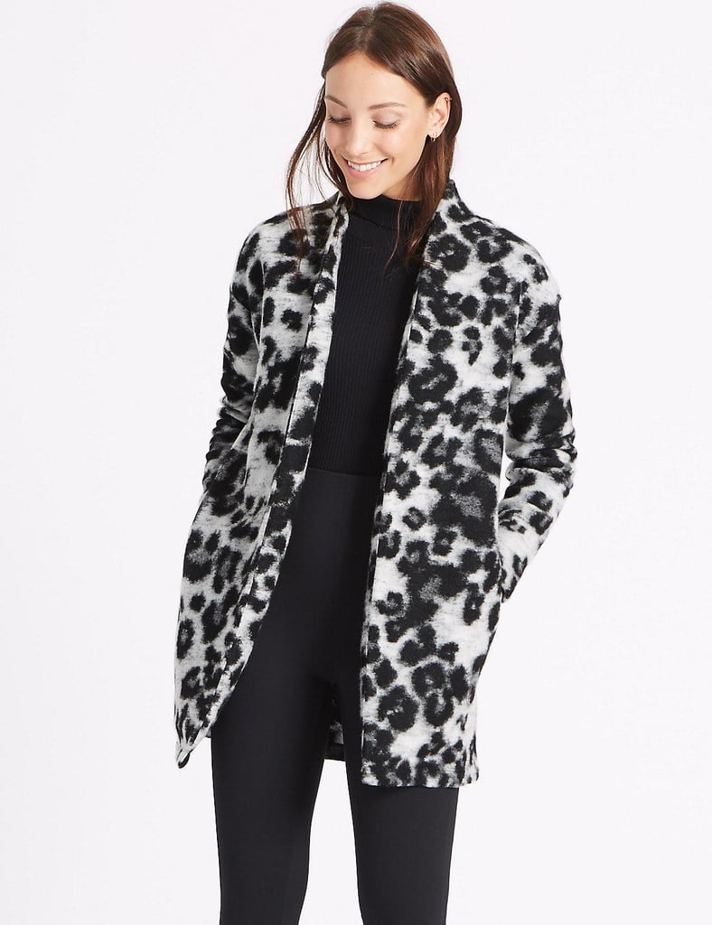 Marks & Spencer Textured Animal-Print Coat