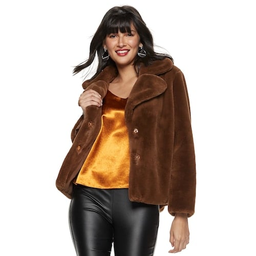 Nine West Faux-Fur Short Coat