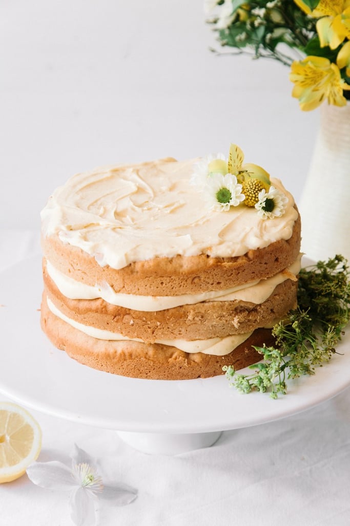 Vegan Elderflower Cake With Lemon Curd and White Chocolate Frosting
