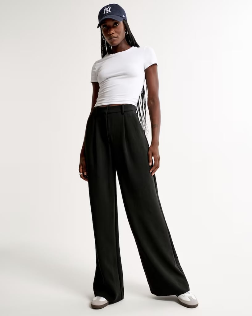 Abercrombie & Fitch Premium Crepe Tailored Ultra Wide-Leg Pant