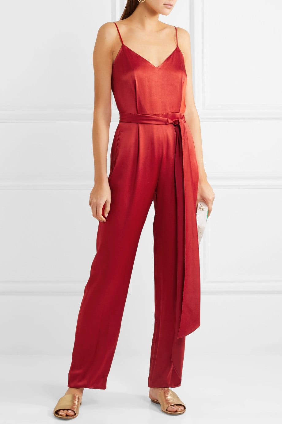 Diane von furstenberg red jumpsuit new arrivals
