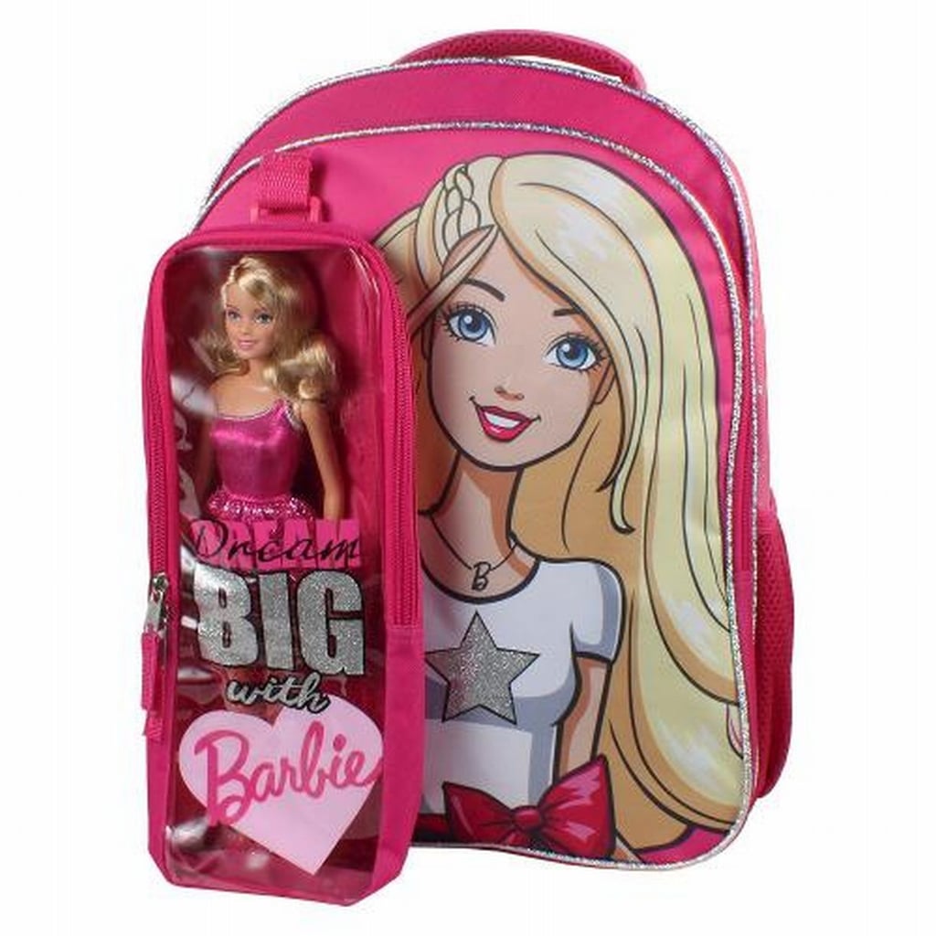 Barbie Kids Backpack with Bonus Barbie Doll and Detachable Carrying Case