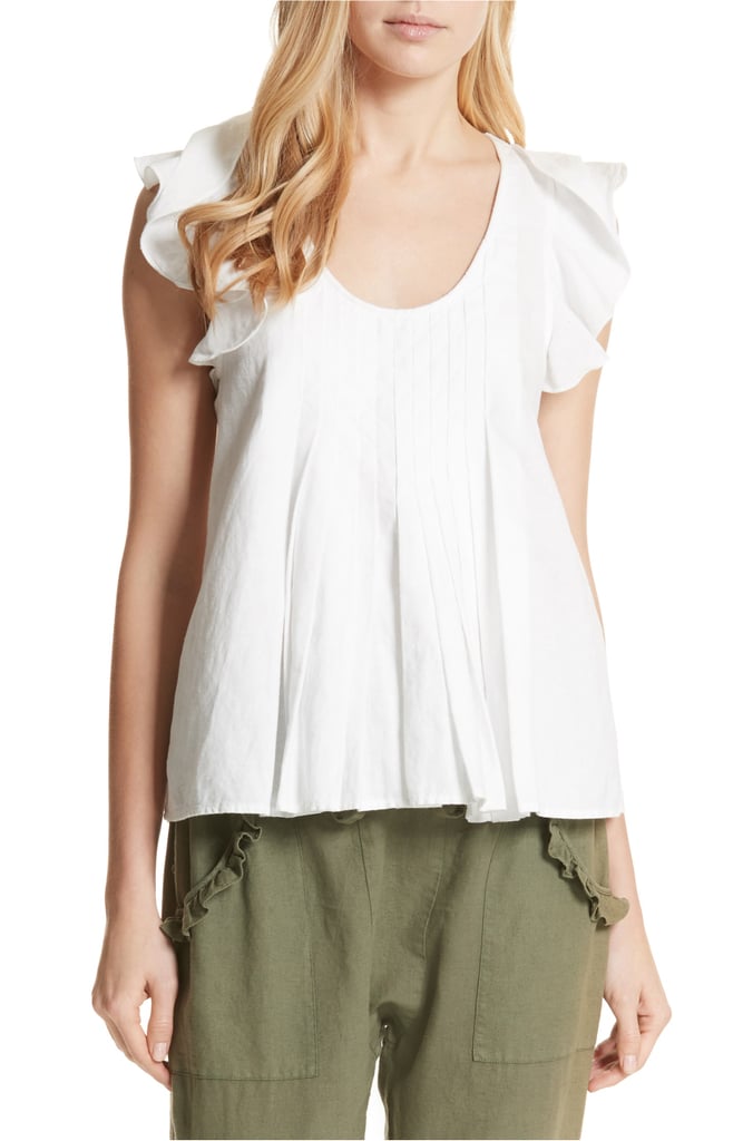 The Great. The Tulip Linen & Cotton Top Nordstrom Tops on Sale 2018