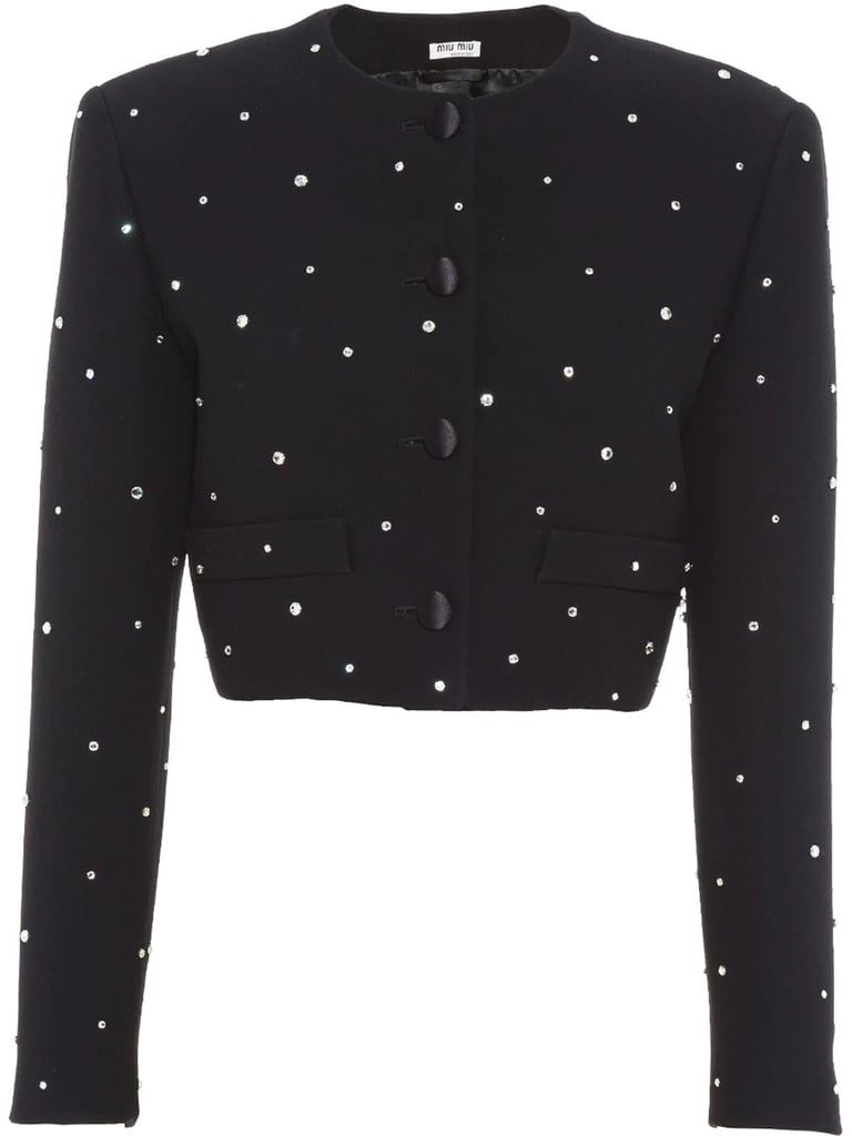 Miu Miu Crystal-Embellished Cropped Jacket