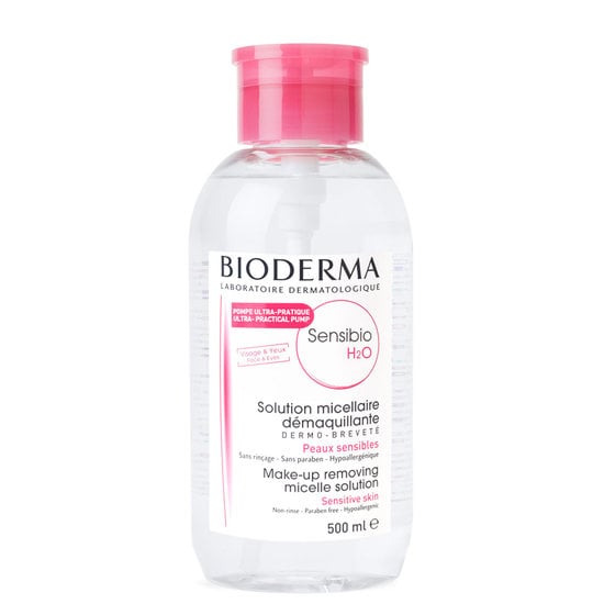"Bioderma is great. I use it to wash off my makeup every night before I moisturize."  
Bioderma Sensibio H2O Pump ($17)